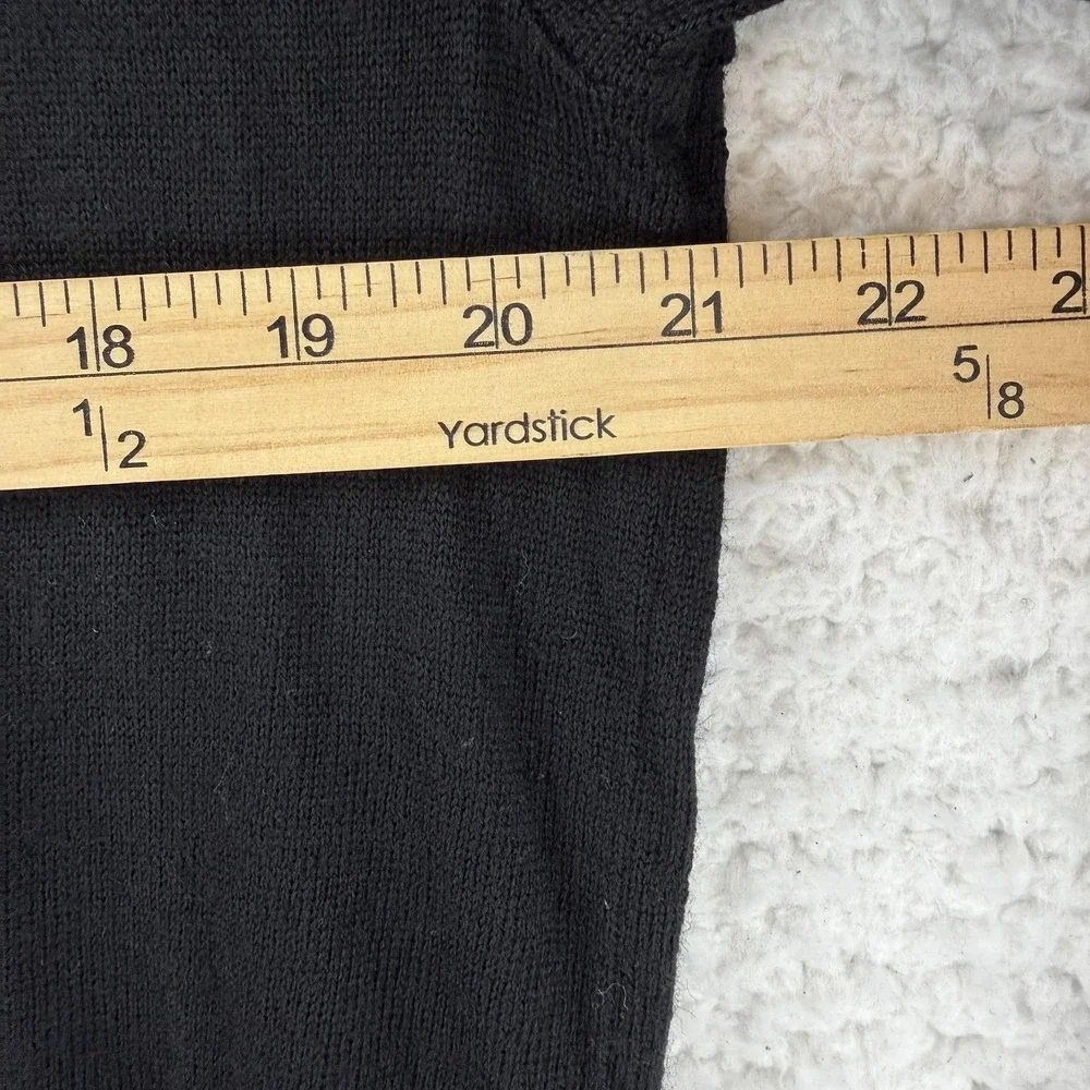 Banana Republic Sweater Mens Large‎ Black Merino Wool Turtleneck Knit Pullover